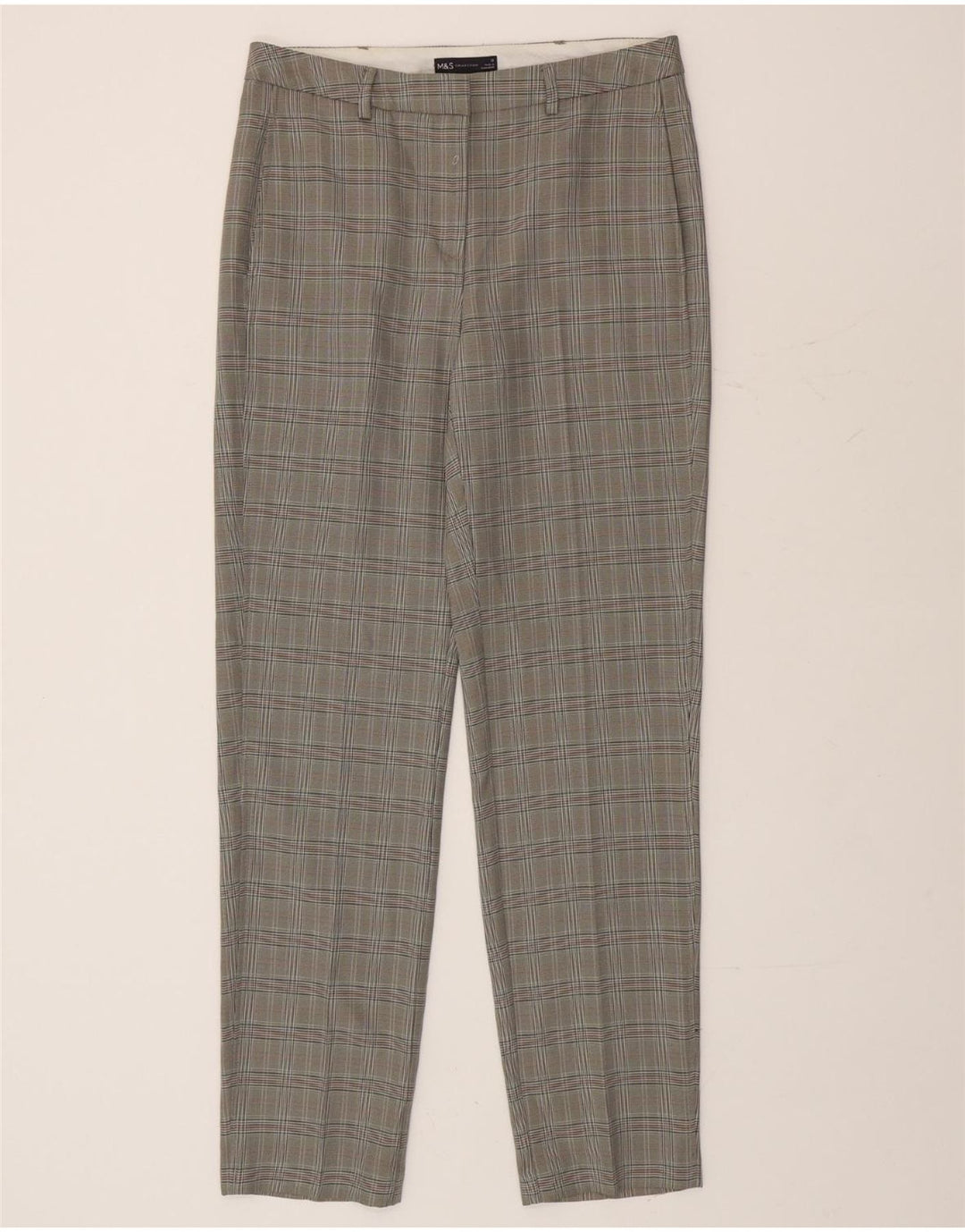 Marks & Spencer Pantalones chinos para mujer UK 12 Medium W32 L33 Gris pata de gallo