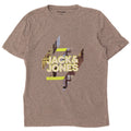 Jack & Jones Hombre Camiseta Gráfica Top Algodón Gris Medio