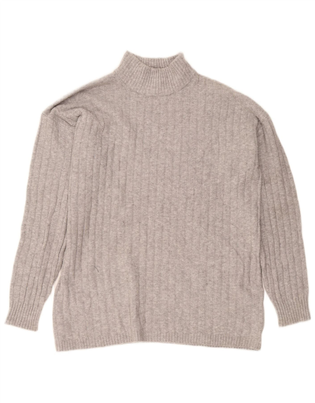 Eddie Bauer Suéter alto con cuello alto para mujer, talla 44, color gris medio