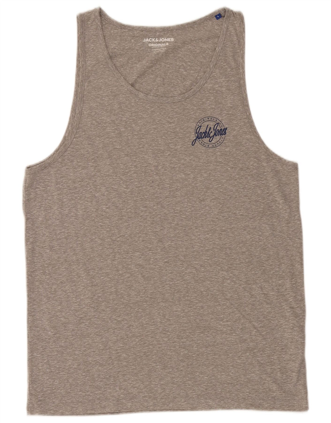 Jack & Jones Hombre Camiseta Top Large Gris Moteado Poliéster