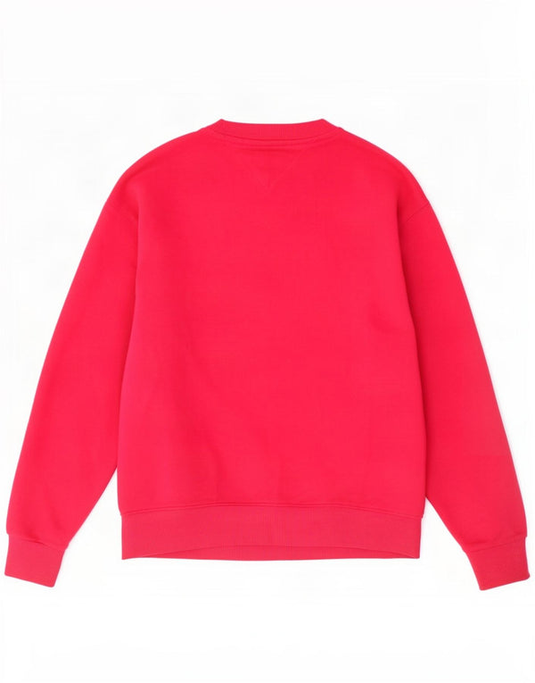 Tommy Hilfiger Mens Graphic Sweatshirt Jumper Small Pink Cotton