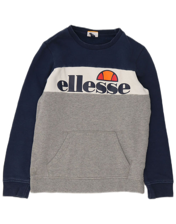 Ellesse Sudadera con estampado gráfico para niños 12-13 años Algodón color block azul