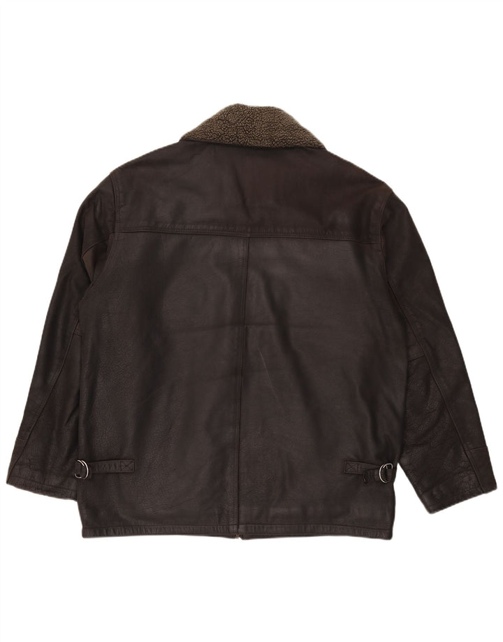 PANTERA Chaqueta de cuero para hombre UK 44 2XL Cuero marrón