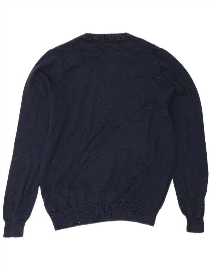 MARKS & SPENCER Jersey de cuello redondo para hombre, talla grande, algodón azul marino