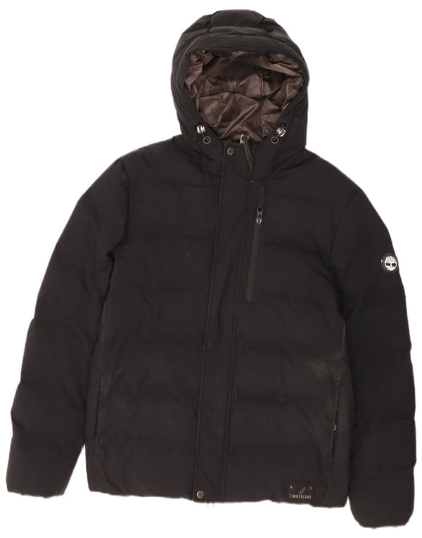 Timberland Chaqueta acolchada con capucha para hombre UK 38 Mediana Negro Poliéster