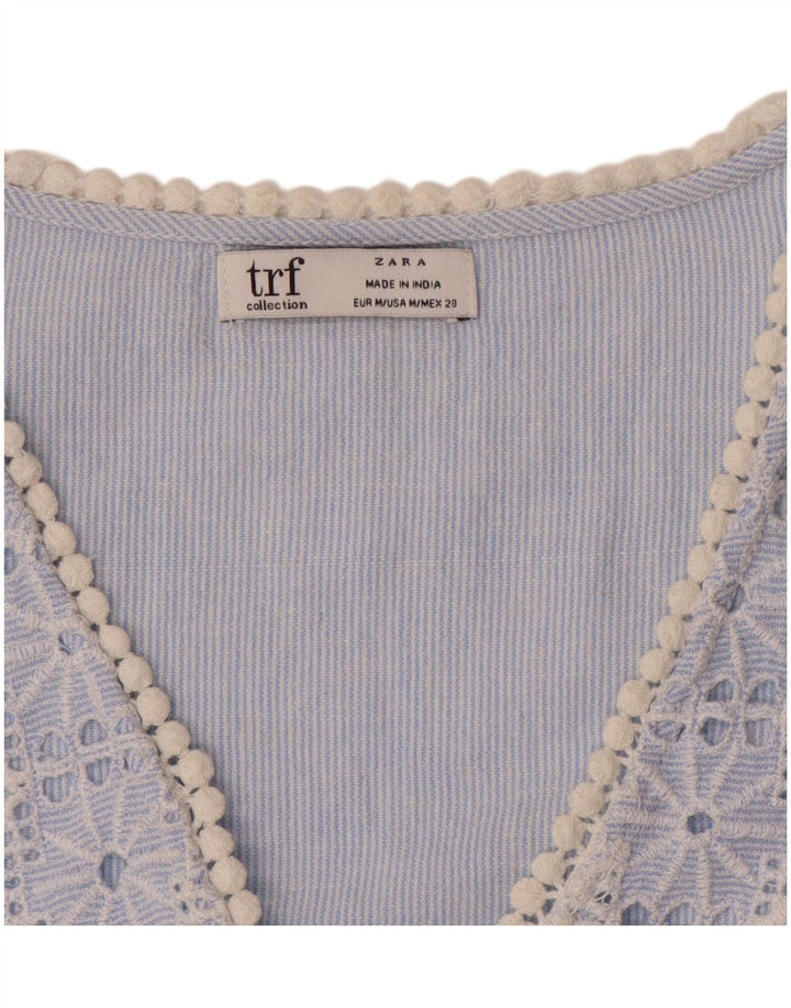 ZARA Vestido recto para mujer UK 44 Azul medio Rayas diplomáticas