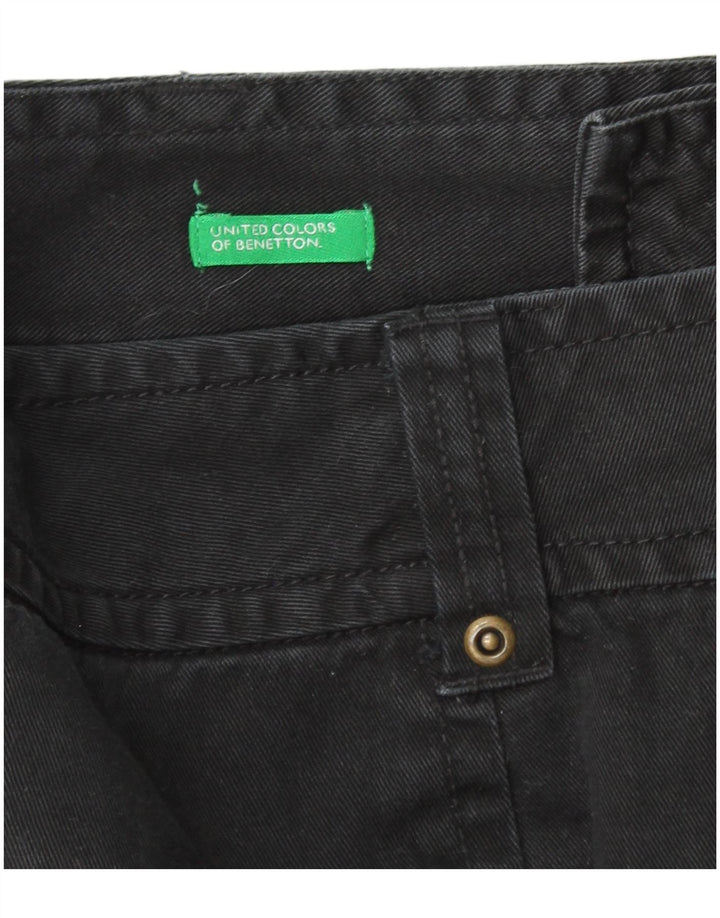 BENETTON Minifalda Vaquera Mujer W28 Mediana Negro