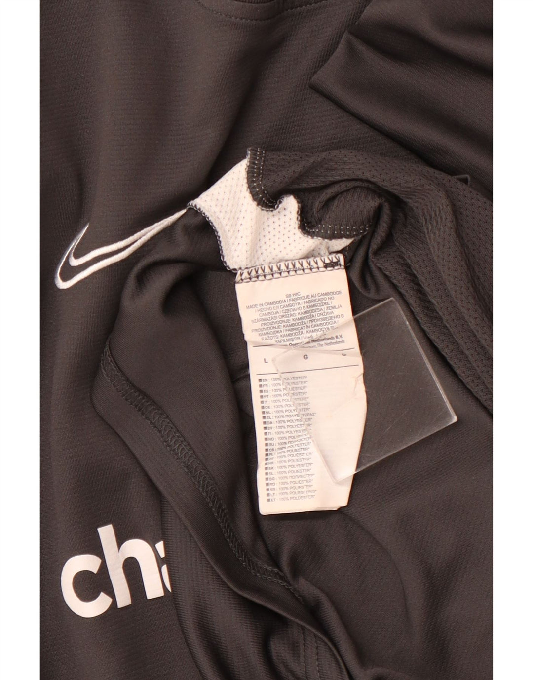 NIKE Camiseta gráfica para hombre Top grande gris color block poliéster