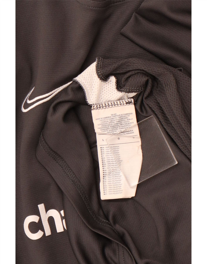 NIKE Camiseta gráfica para hombre Top grande gris color block poliéster