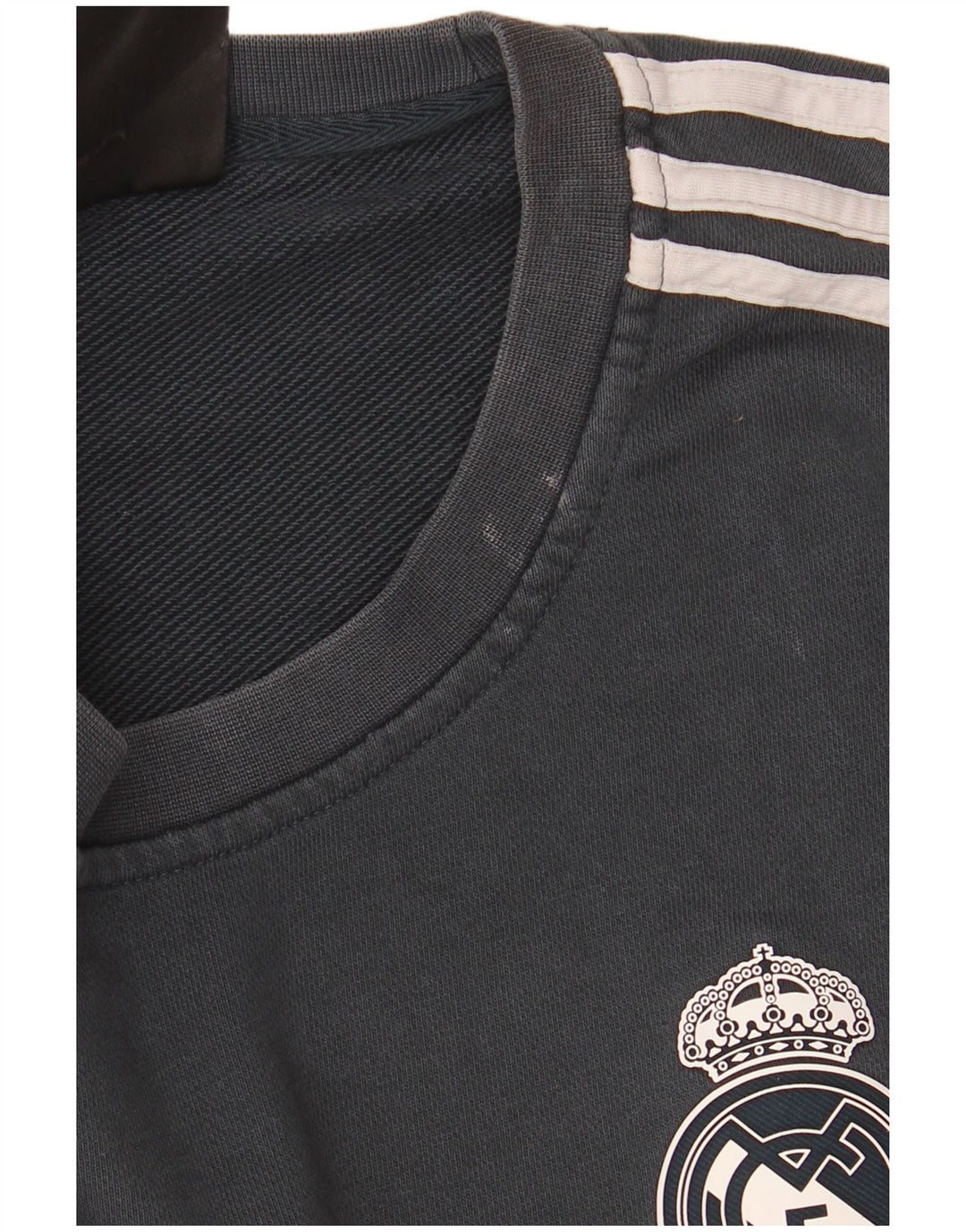 Adidas Hombre Real Madrid Sudadera Jumper Grande Gris Algodón