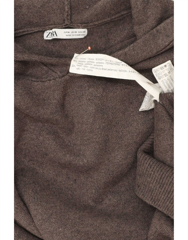 Zara Hombre Jersey Con Capucha Viscosa Gris Medio