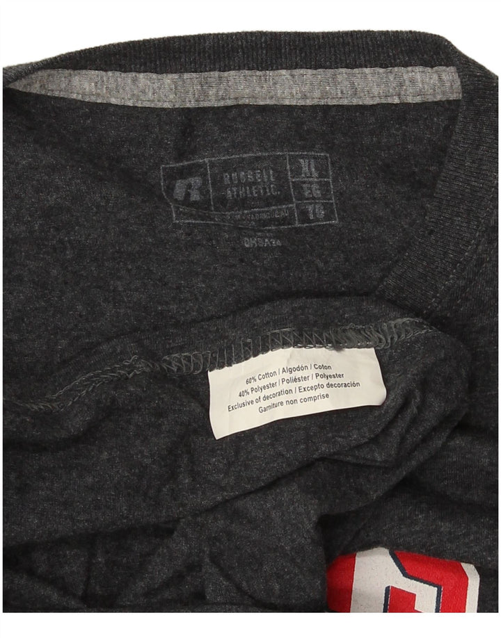 Russell Athletic Hombre Gráfico Top Manga Larga XL Algodón Gris