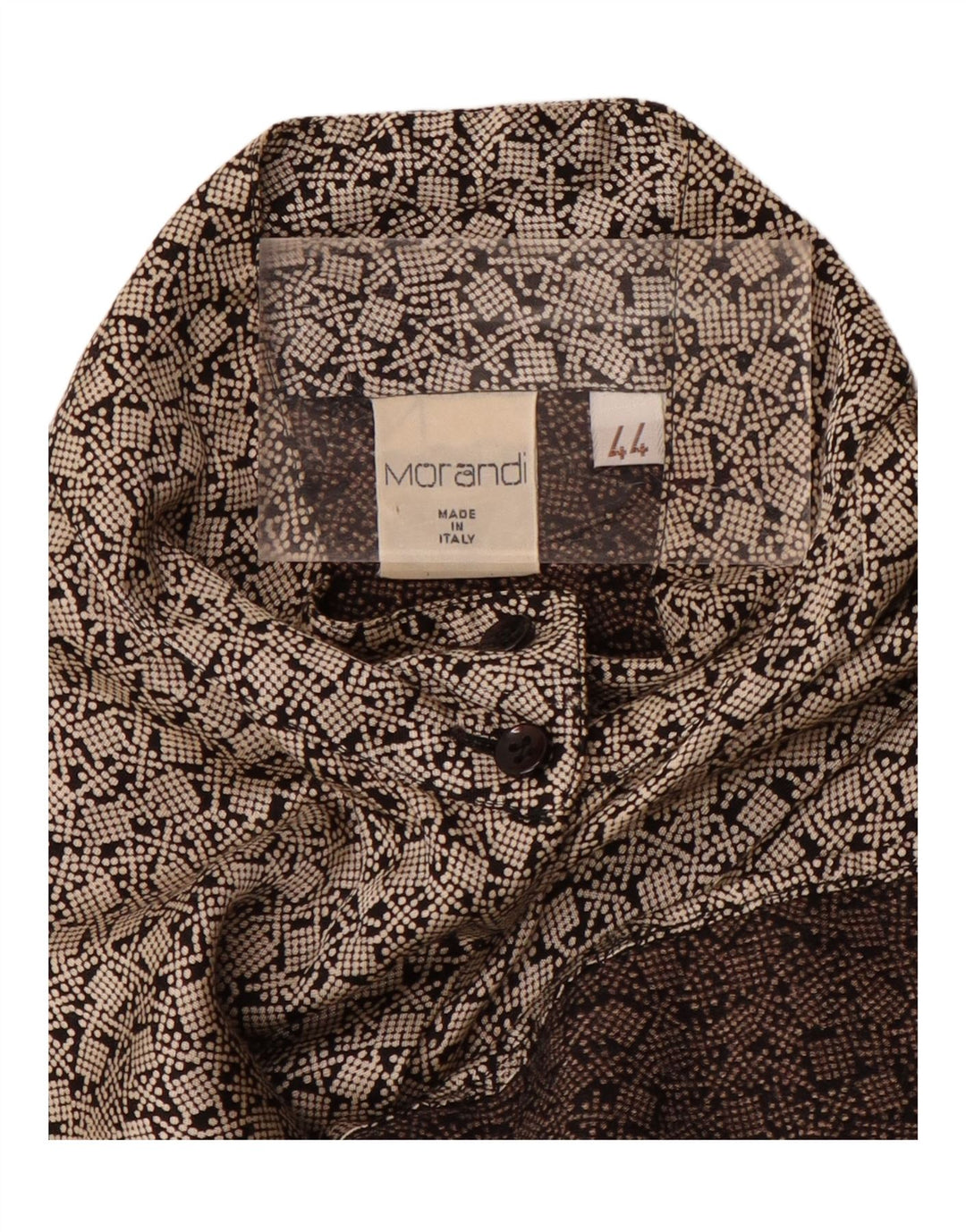 VINTAGE Womens Shirt Blouse IT 44 Medium Grey Geometric Viscose Vintage Vintage and Second-Hand Vintage from Messina Hembry 