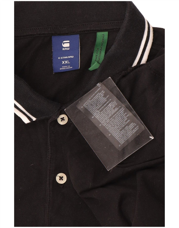 G-STAR Polo para hombre 2XL Algodón negro