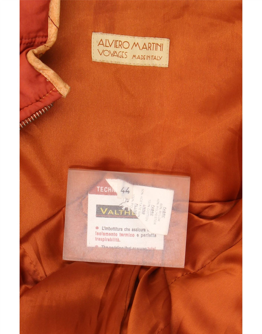 ALVIERO MARTINI Chaqueta acolchada para mujer IT 44 Mediana Naranja