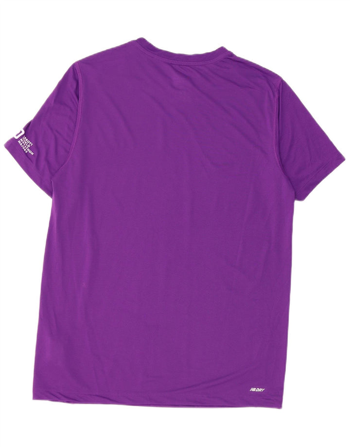 New Balance Hombre Camiseta Gráfica Top Poliéster Morado Medio