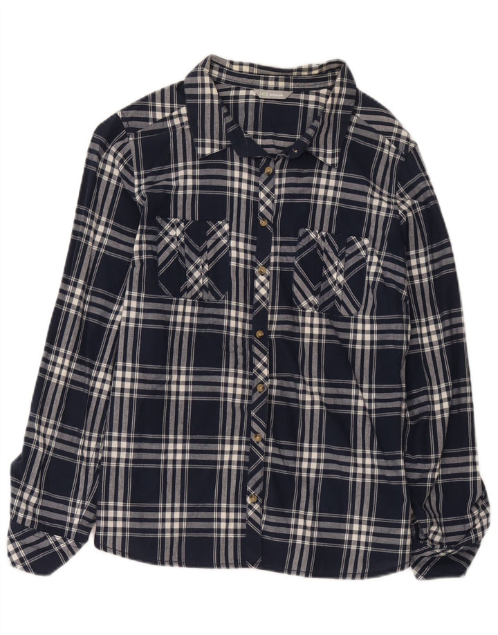 Marks & Spencer Camisa para mujer UK 46 Grande Azul marino Cuadros Algodón