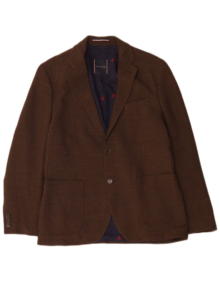 Tommy Hilfiger Chaqueta tipo blazer de 2 botones para hombre IT 50 Poliéster marrón grande