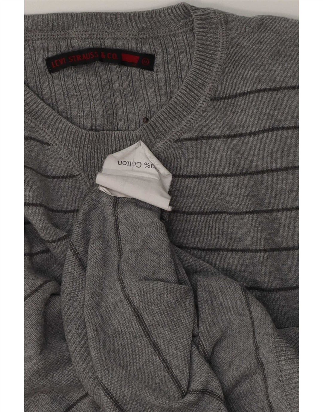 Levi's Hombre Jersey Con Cuello Redondo De Algodón A Rayas Gris Medio
