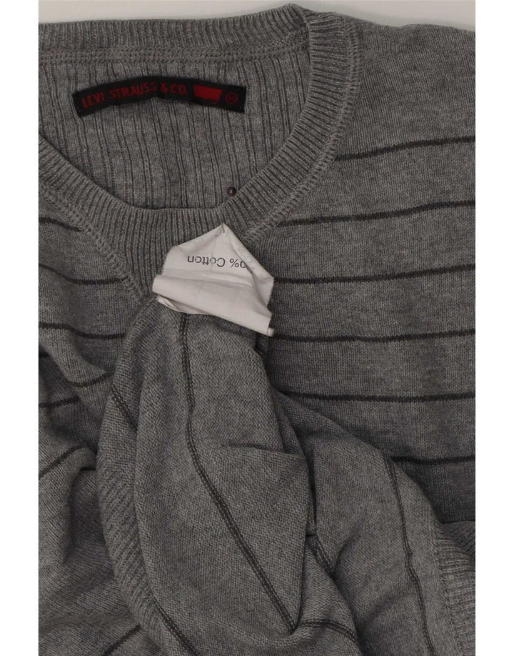 Levi's Hombre Jersey Con Cuello Redondo De Algodón A Rayas Gris Medio