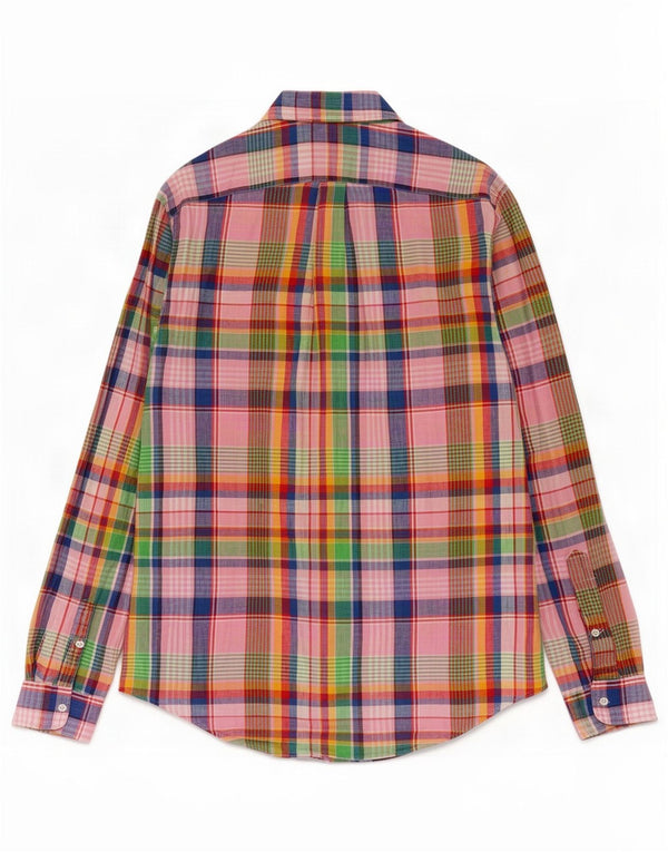 Polo Ralph Lauren Mens Custom Fit Shirt Medium Multicoloured Plaid Linen
