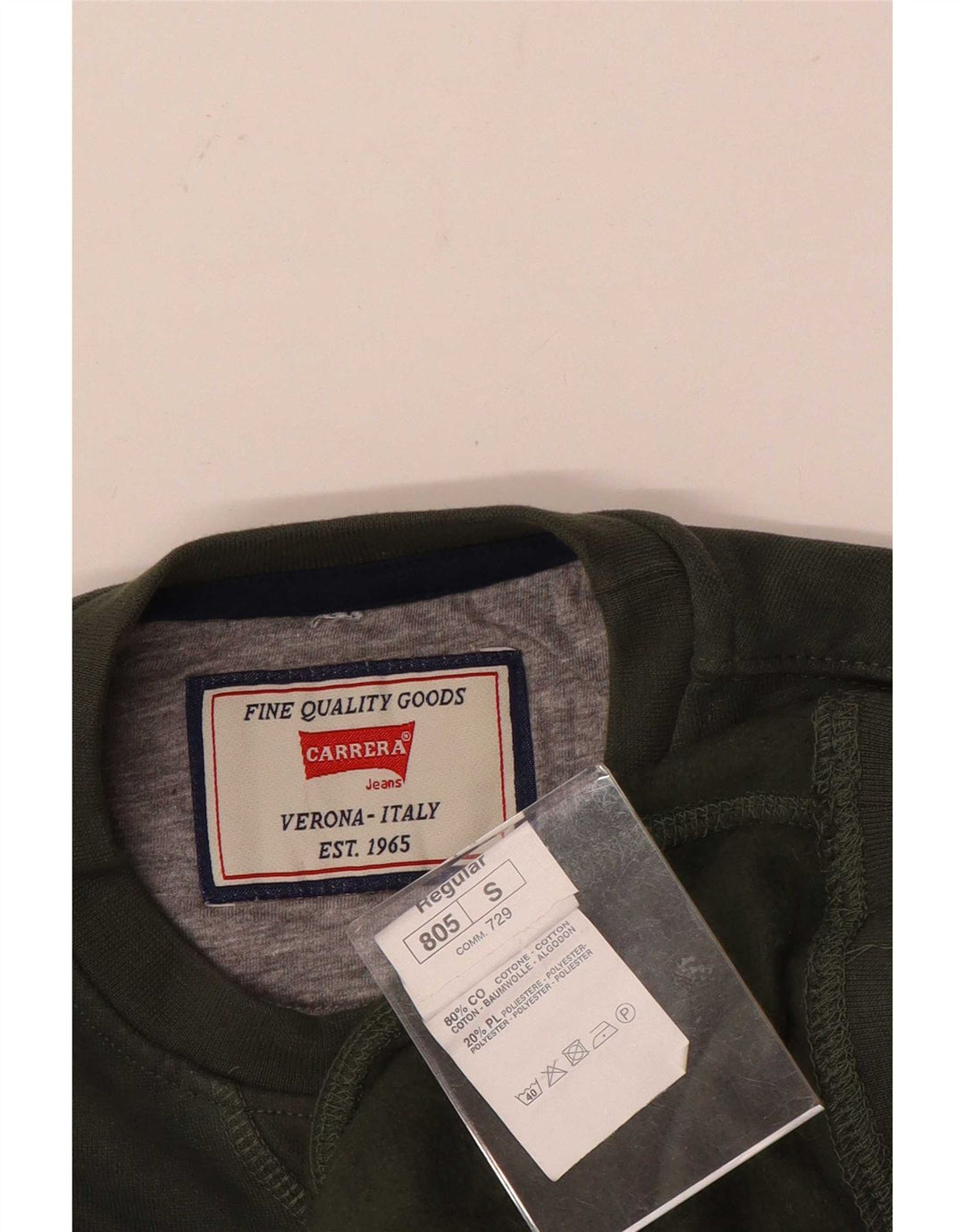Carrera Sudadera Estampada Hombre Jersey Small Khaki Cotton