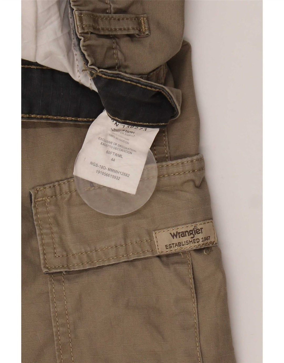 Wrangler Pantalones cortos cargo para hombre W44 2XL Algodón marrón