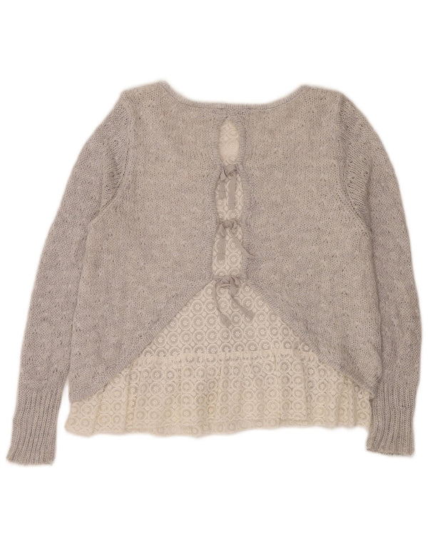 MINT VELVET Suéter tipo jersey con cuello barco para mujer Reino Unido 40 Acrílico gris grande