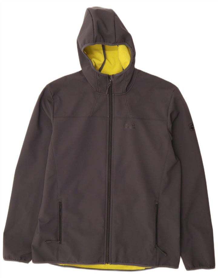 Jack Wolfskin Chaqueta cortavientos con capucha para hombre UK 48 2XL Gris Poliéster