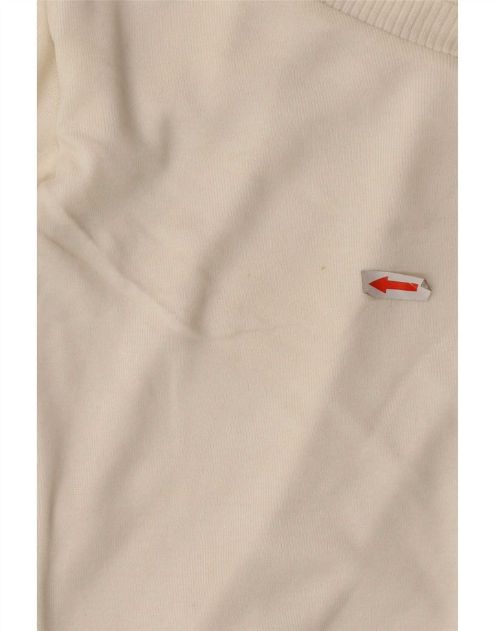 Massimo Dutti Jersey Corto con Cuello en V para Mujer UK 12 Medium Off White