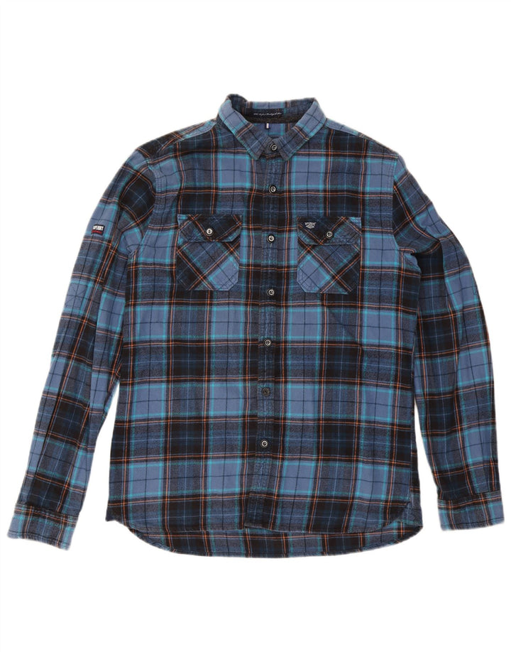 Superdry Camisa De Franela XL De Algodón A Cuadros Azul Marino