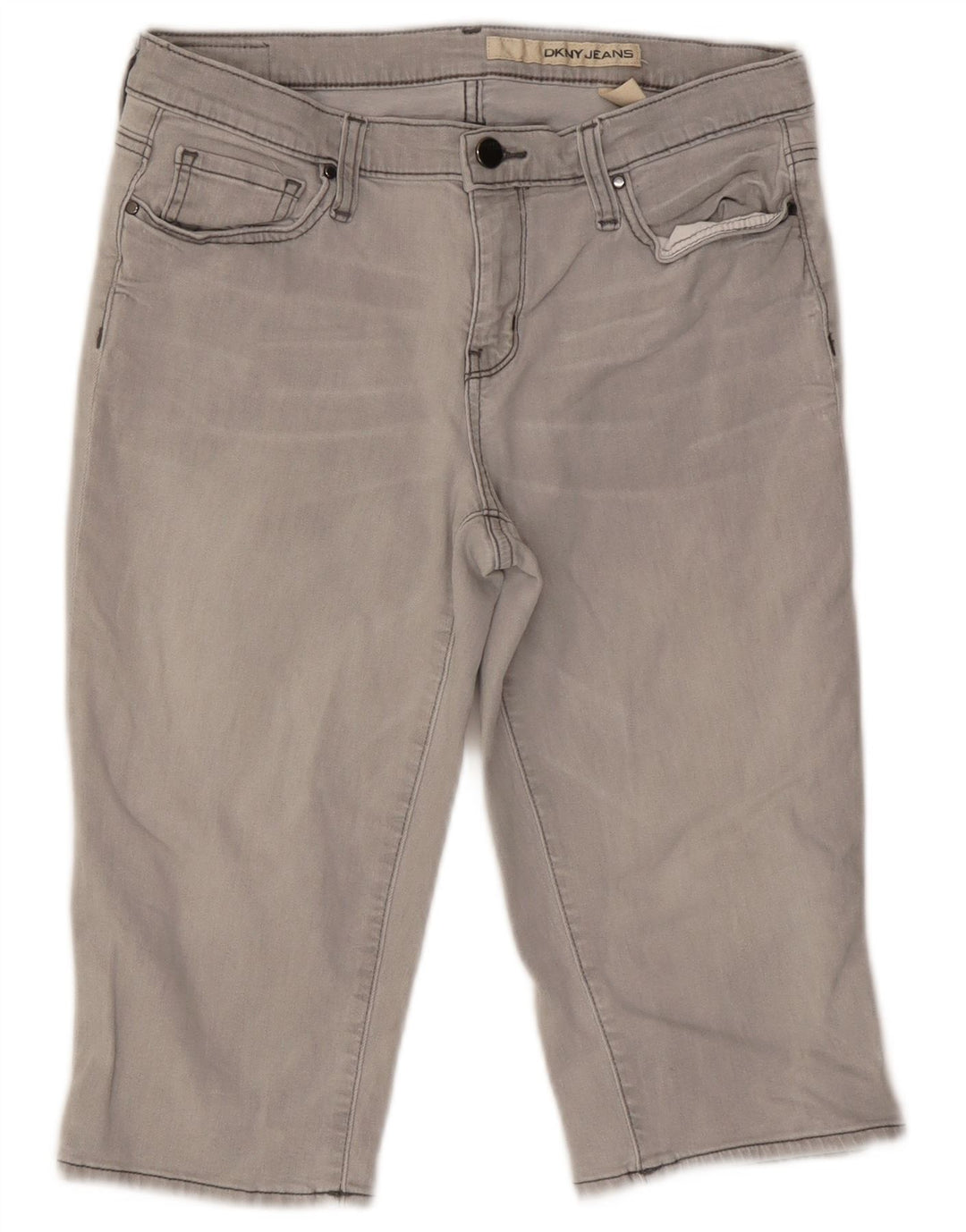 DKNY Pantalones cortos de mezclilla para mujer US 10 grande W27 algodón gris