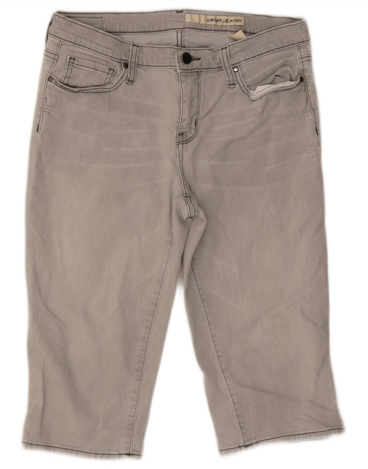 DKNY Pantalones cortos de mezclilla para mujer US 10 grande W27 algodón gris