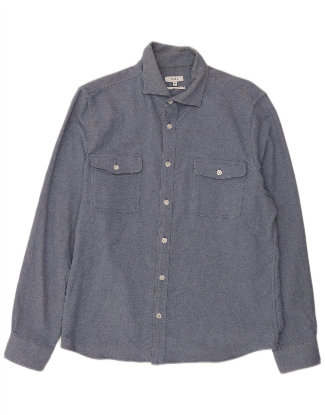 Camisa Reiss Regular Fit XL Algodón Azul Hombre