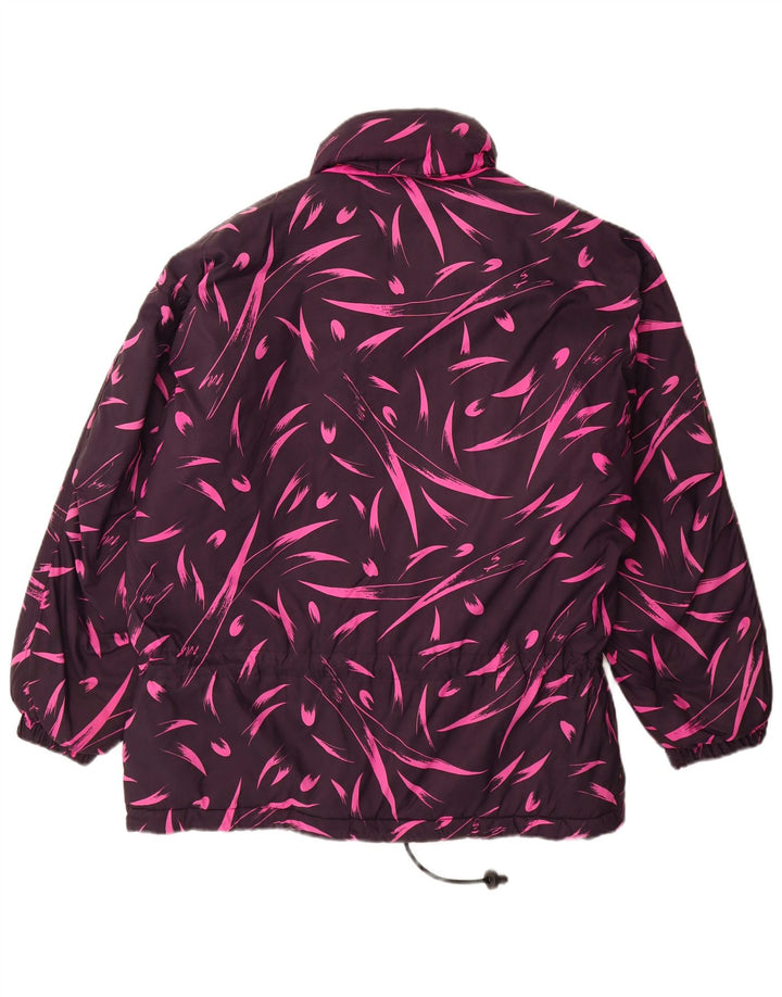 Diadora Abrigo cortavientos extragrande para mujer UK 44 Medio Púrpura Floral
