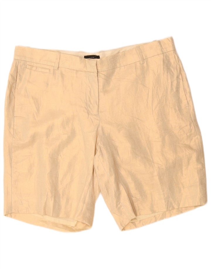 J. CREW Pantalones cortos chinos para mujer US 8 Medium W34 Beige Linen