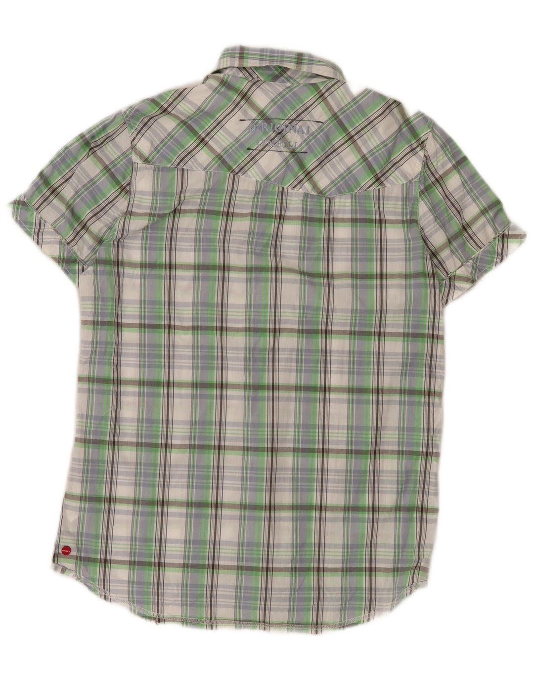 O'Neill Camisa De Manga Corta Para Hombre De Algodón A Cuadros Verde Grande