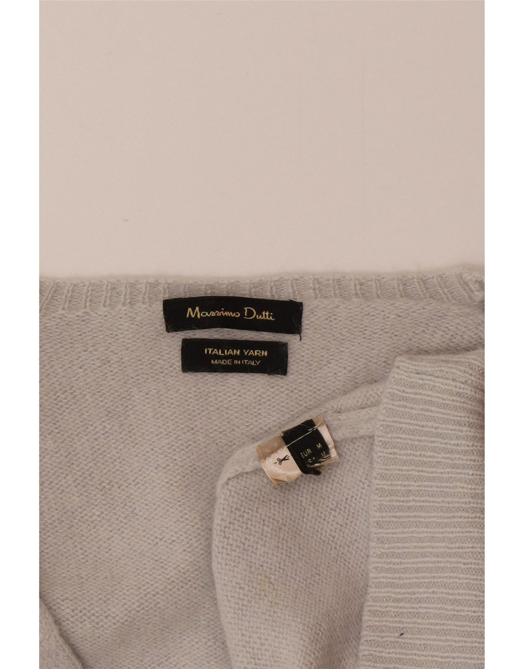Massimo Dutti Jersey con Cuello en V para Mujer UK 42 Gris Medio