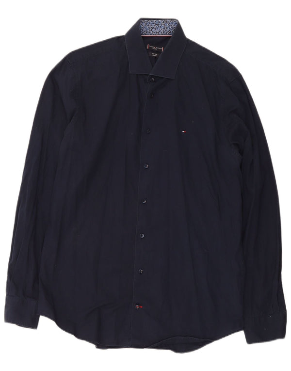 Tommy Hilfiger Camisa Slim Fit para hombre de fácil cuidado Talla 41 16 Azul marino mediano