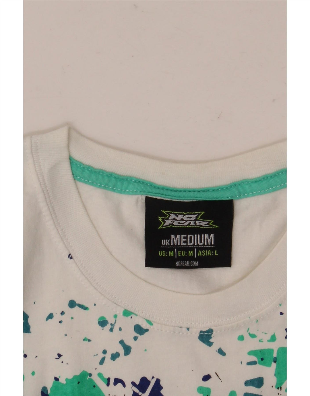 NO FEAR Camiseta gráfica para hombre Top mediano blanco