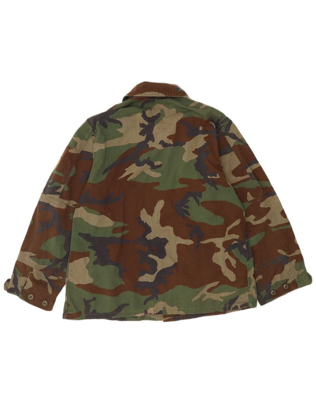 Camisa militar vintage para hombre camuflaje caqui medio