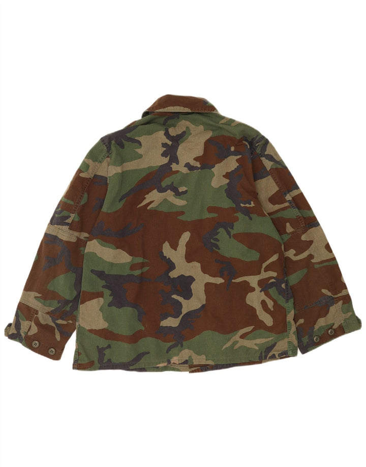 Camisa militar vintage para hombre camuflaje caqui medio