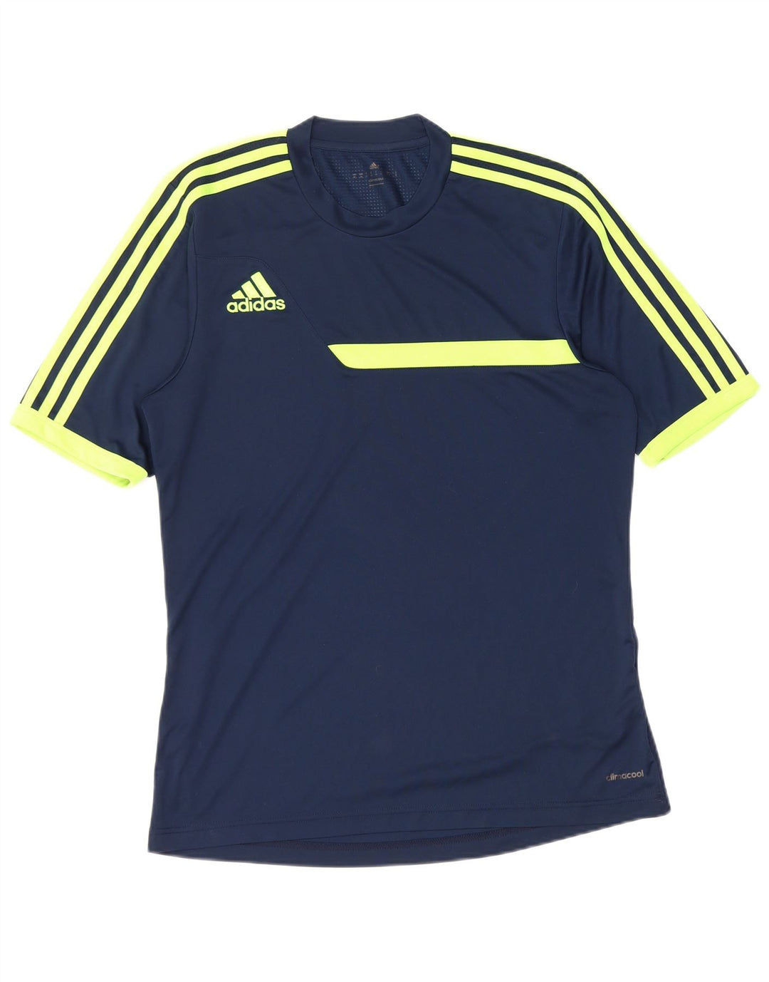 ADIDAS Camiseta Climacool para hombre Top Medium Azul marino Colorblock Poliéster