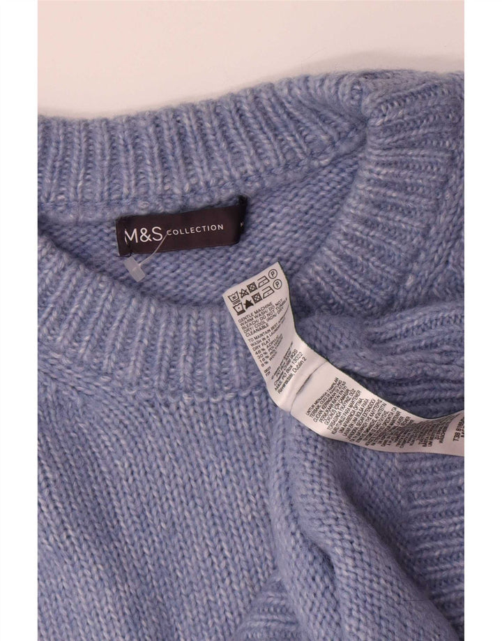 Marks & Spencer Jersey extragrande con cuello redondo para mujer UK 44 Azul medio