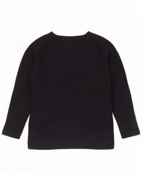 Hobbs Jersey con cuello en V para mujer UK 40 Small Lana azul marino