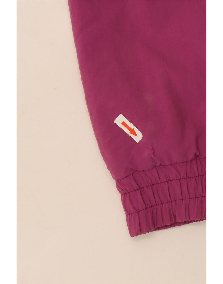 Vintage hombres gráfico pullover chaqueta de esquí Reino Unido 44 2XL púrpura colorblock