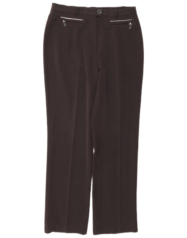 Marks & Spencer Pantalones Casuales Rectos para Mujer UK 12 Medium W30 L29 Negro