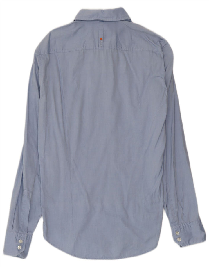 Camisa Hugo Boss Hombre Small Azul Algodón