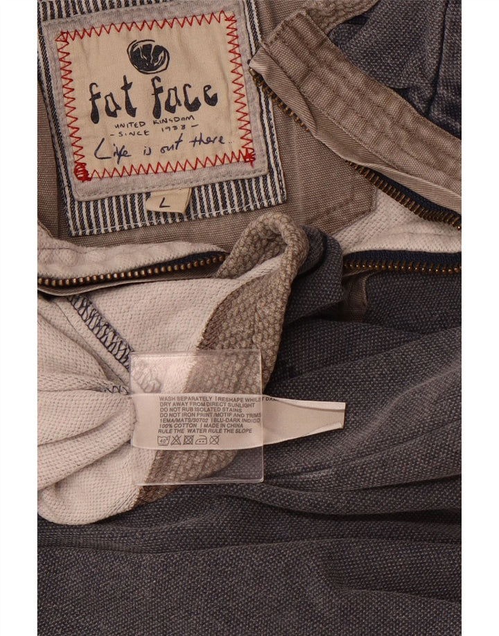 Sudadera con capucha y cuello con cremallera para hombre de Fat Face, jersey grande de algodón gris