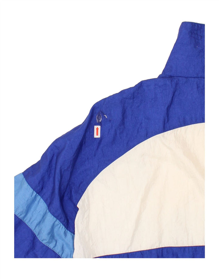 RODEO Womens Tracksuit Top Jacket UK 22/24 3XL Blue Colourblock Polyester Vintage Rodeo and Second-Hand Rodeo from Messina Hembry 